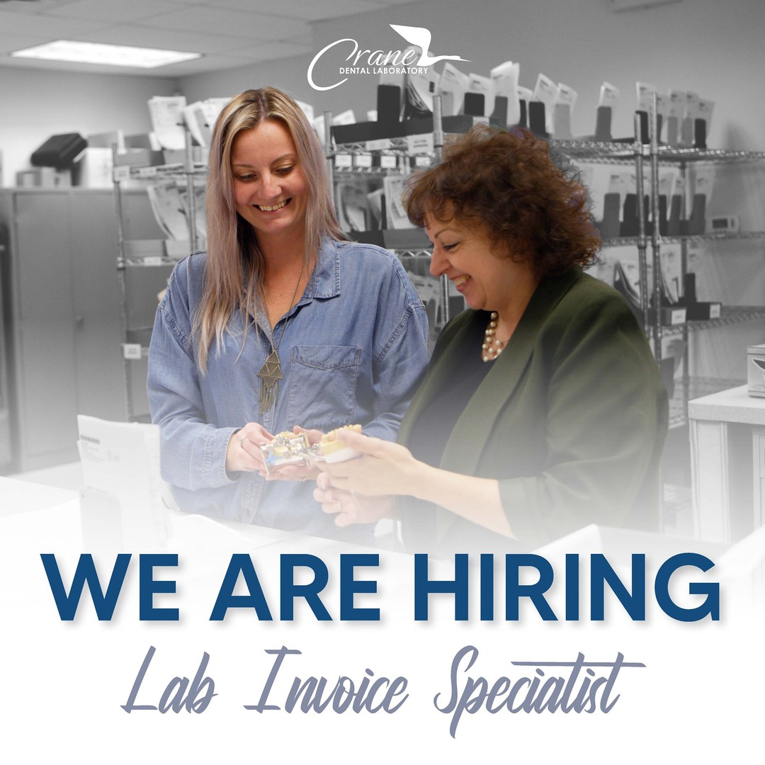 Join us and find success through a growing and talented team, here at Crane Dental Lab! As a family-owned company in Rochester, NY, we are excited to look for another Lab Invoice Specialist to join the fun.

Is this opportunity for you?

Learn More & Apply through the LINK IN OUR BIO 💙

#hiring #team #opportunity #jobs #recruitment #jobsearch #joinourteam #careeropportunities #success #career #recruiting #nowhiring #dentures #cranedentallab #invoicing #job #dentallab #dentaltech #smiledesign #digitaldentistry #prosthodontist #digitaldentures